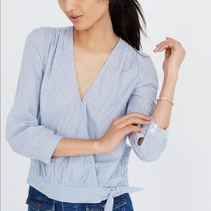 NWT Madewell Wrap Top in Albury Stripe